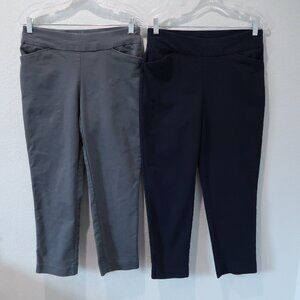 Croft & Barrow Pants Womens Effortless Stretch Pant Lot Bundle Blue and Gray 8P